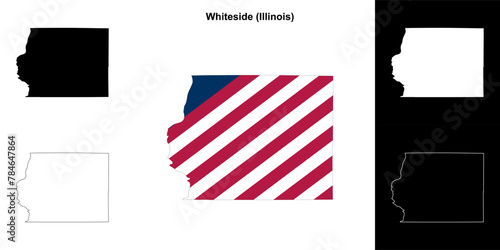 Whiteside County (Illinois) outline map set