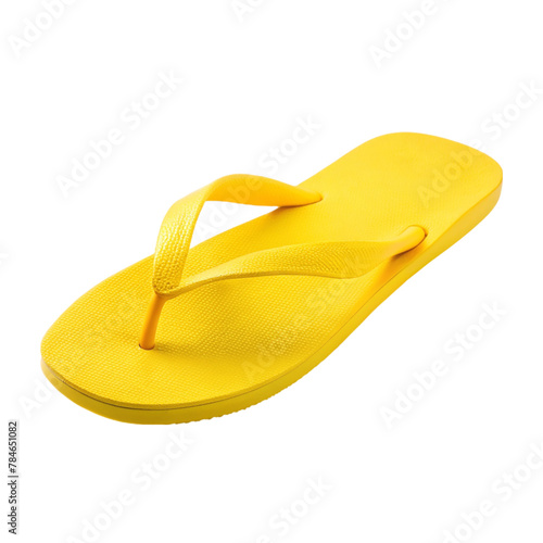Yellow flip flops, Isolated on transparent background