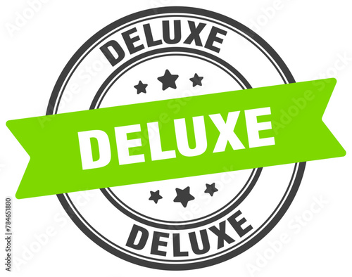deluxe stamp. deluxe label on transparent background. round sign