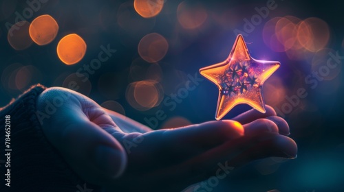 Hand Holding a Glowing Star