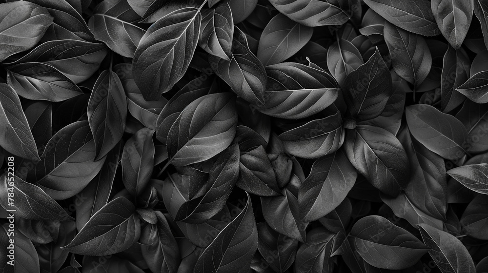 black texture leaves background 
