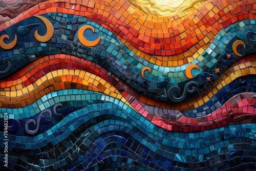 abstract background in latin colors and patterns, hispanic american Heritage Month 