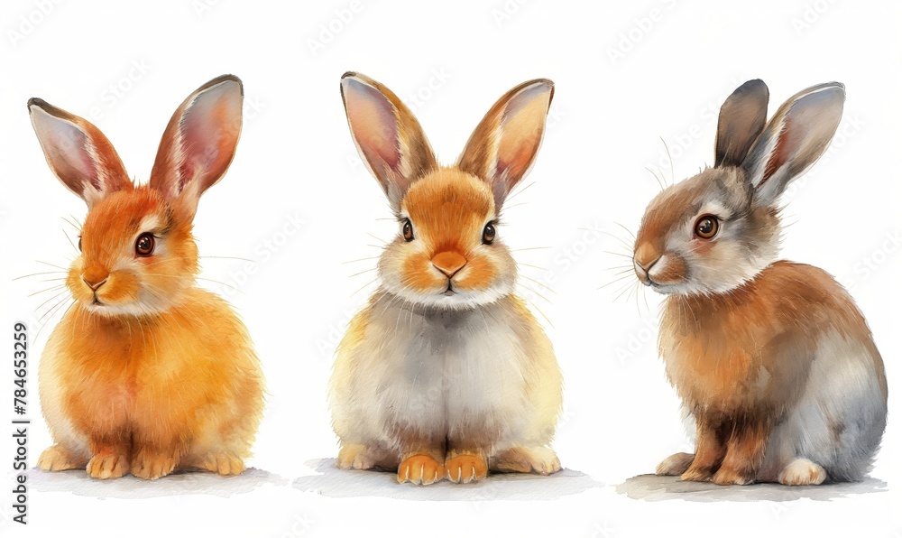 Illustration, cartoon, hares on a light background. Illustration, cartoon, hares on a light background.