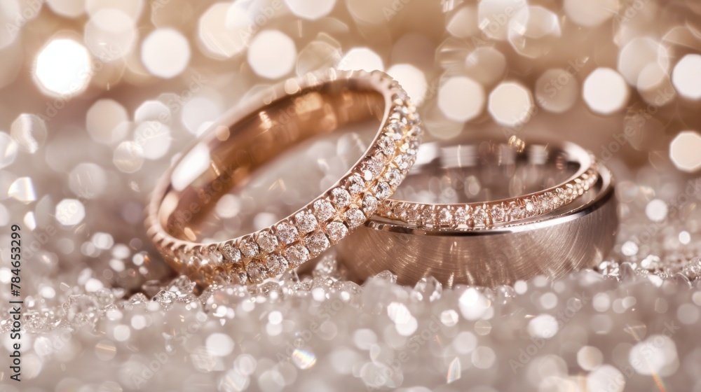 Engagement ring on bokeh background Engagement ring on bokeh background
