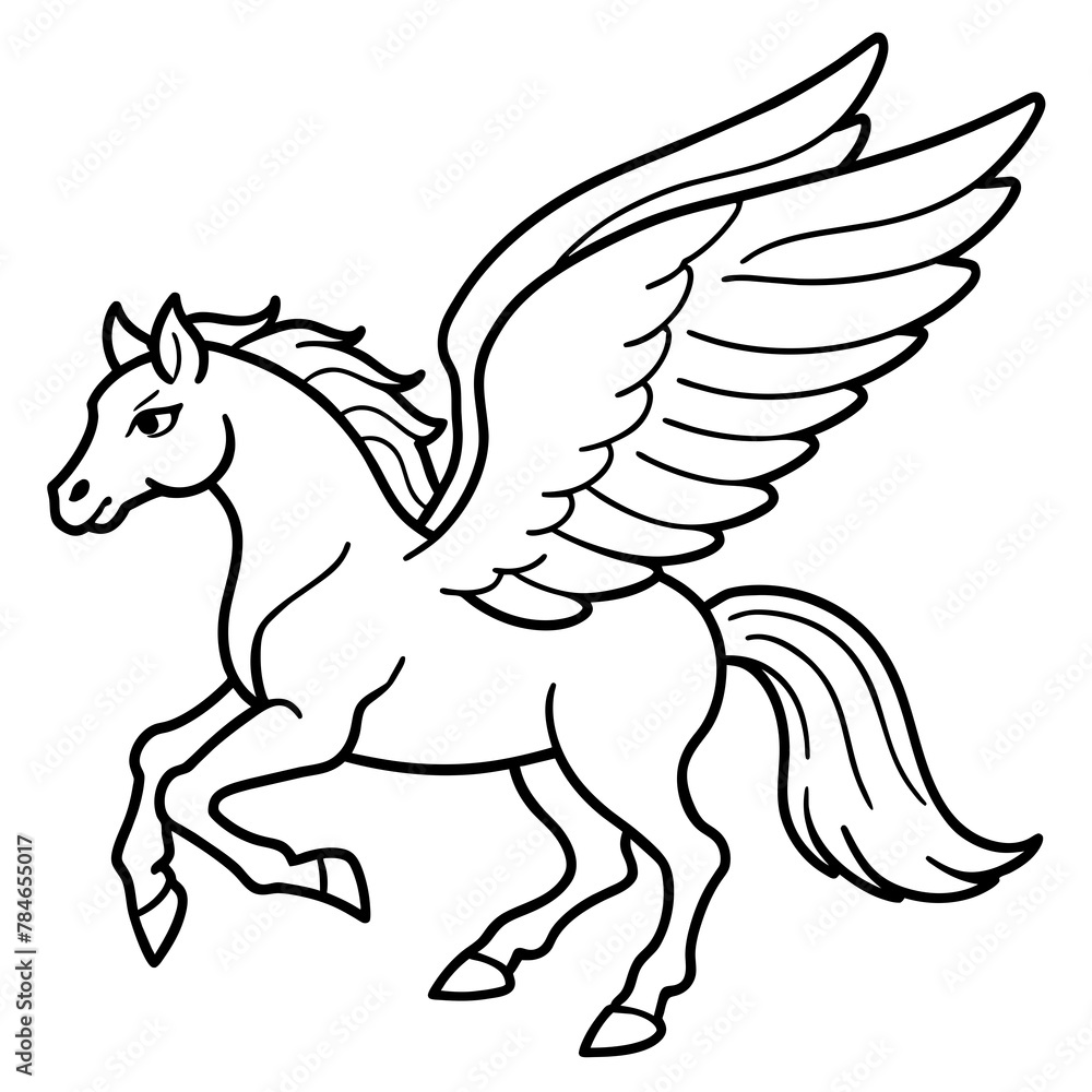 winged horse Pegasus logo icon vector illustration. winged horse Pegasus logo icon vector illustration.