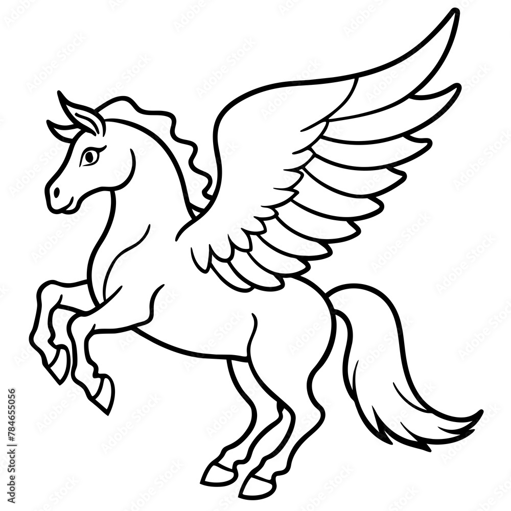 winged horse Pegasus logo icon vector illustration. winged horse Pegasus logo icon vector illustration.
