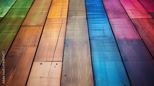 abstract rainbow wooden floor image