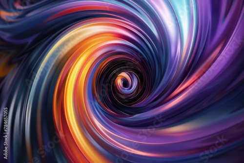 3D abstract vortex of swirling colors