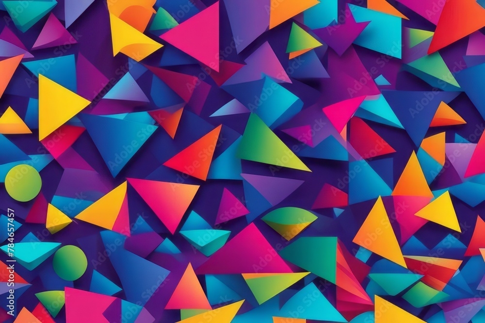 Radiant Reverie: Exploring Abstract Multi-Color Shapes