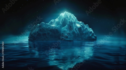 Iceberg ice on dark background sea wallpaper