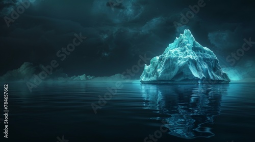 Iceberg ice on dark background sea wallpaper