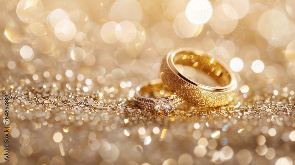 Engagement ring on bokeh background Engagement ring on bokeh background
