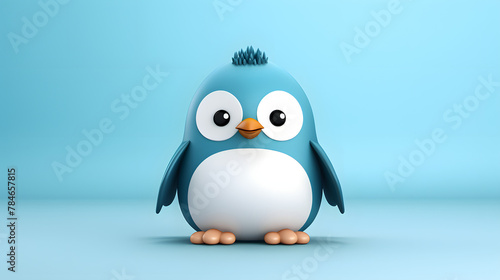 Penguin winter icon 3d