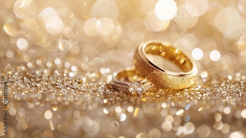 Engagement ring on bokeh background