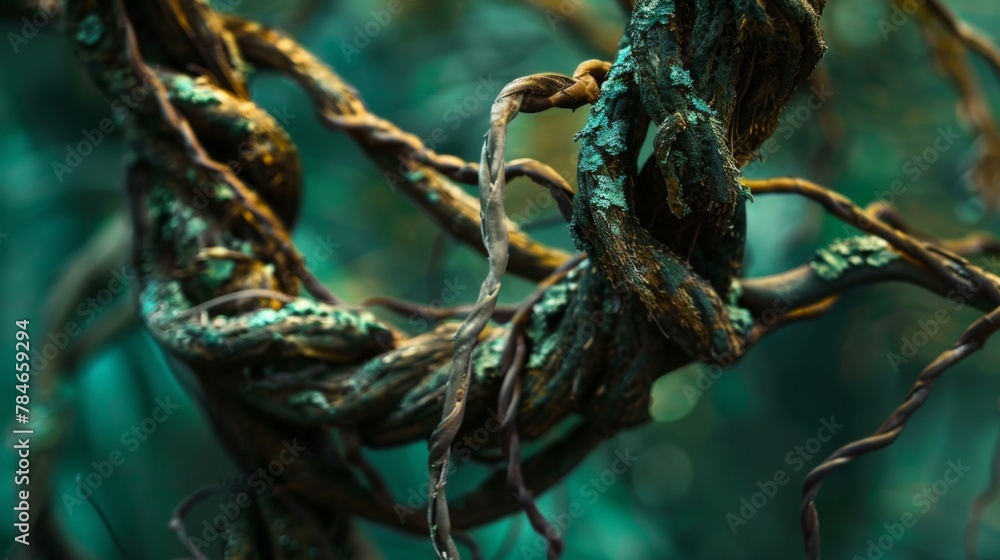 Fototapeta premium Jungle plant tree liana wallpaper background