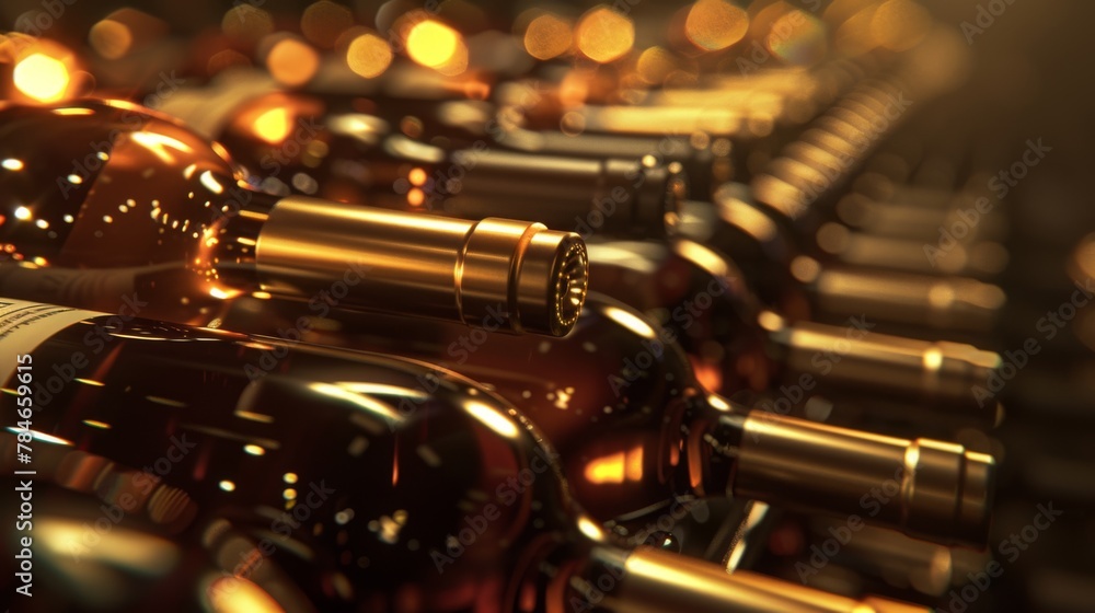 Obraz premium A Warm Array of Wine Bottles