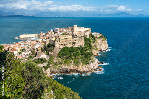 Panoramic view the Angioino Castle in Gaeta, province of Latina, Lazio, central Italy. photo