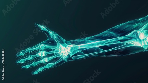 Illustration hand and elbow pain on dark background