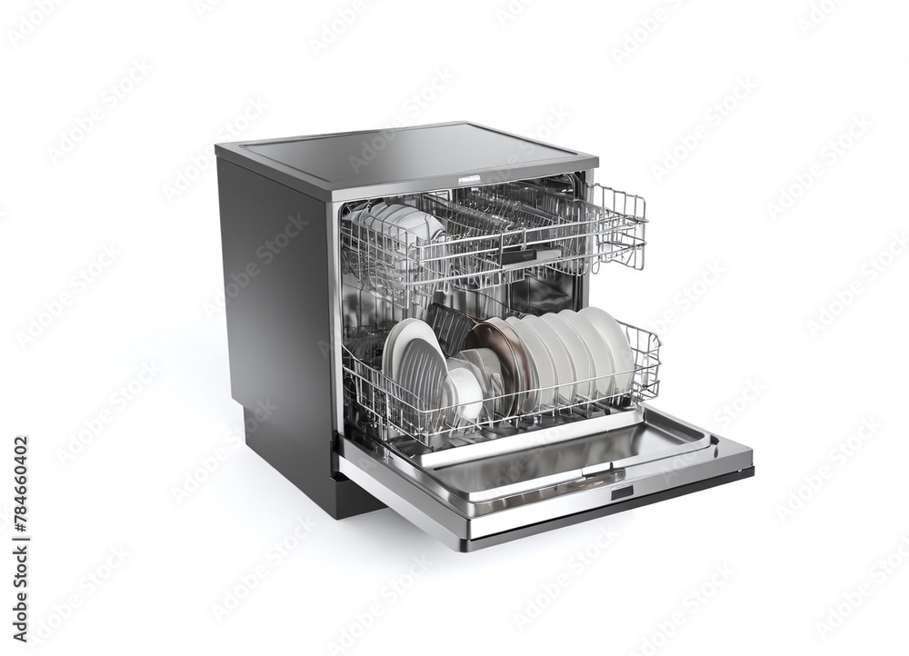 3d dish waching machine isolated on white background 3d dish waching machine isolated on white background