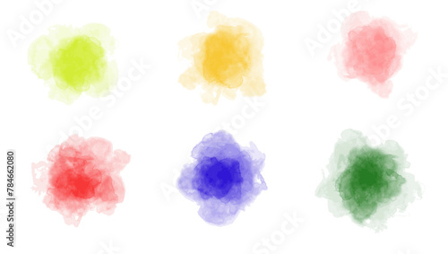 Subtile rainbow  mix colors set watercolor splash textured abstract background for for poster, print, home decoration, menu cover, invitation, design template.