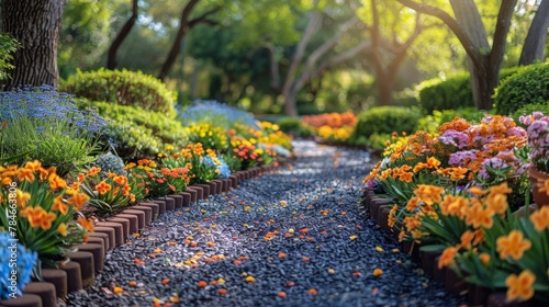 Vibrant Garden Filled With Colorful Flowers