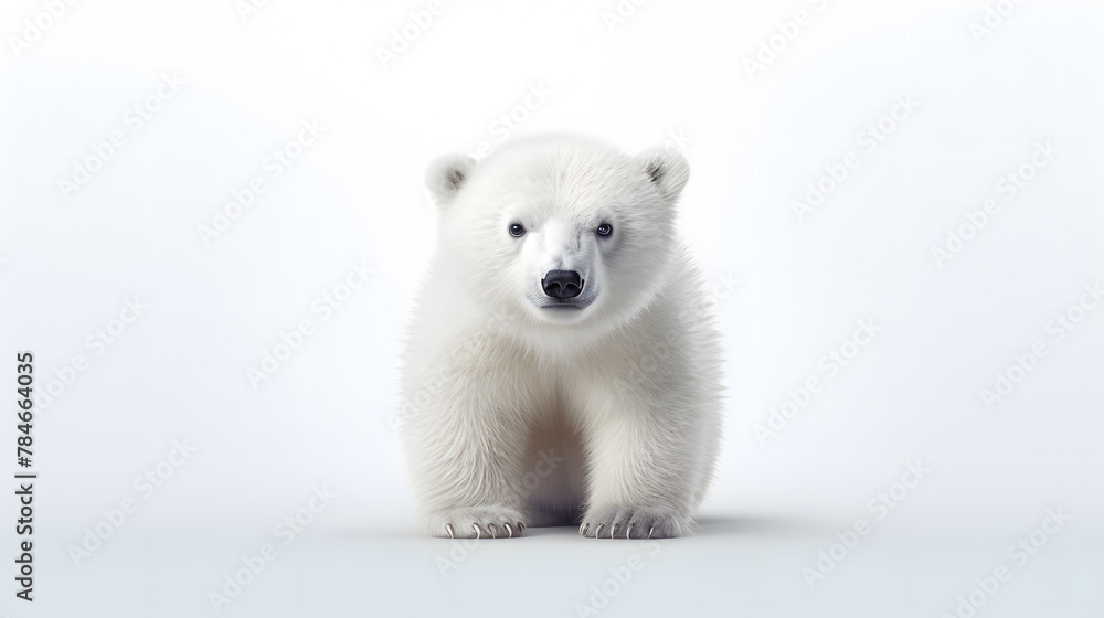 Fototapeta premium Polar bear winter icon 3d