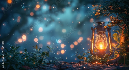 Lantern Atop Lush Green Field