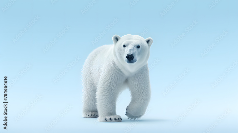 Fototapeta premium Polar bear winter icon 3d