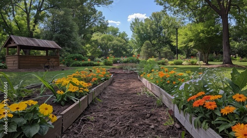 Vibrant Garden Filled With Colorful Flowers