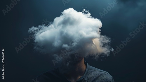 Person with cloud for head background wallpaper concept © Irina