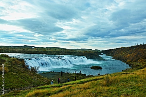 Iceland-view of the Faxi or Vatnsleysufoss waterfall on the Tungufljót river photo