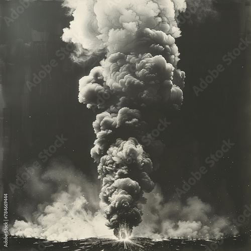 Full frame of white smoke cloud floating on the ground on a black background.