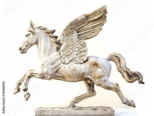 statue of the winged horse Pegasus on a white background 