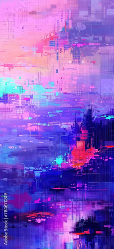 Surreal Glitchscape Mobile Wallpaper Background, Amazing and simple wallpaper, for mobile photo