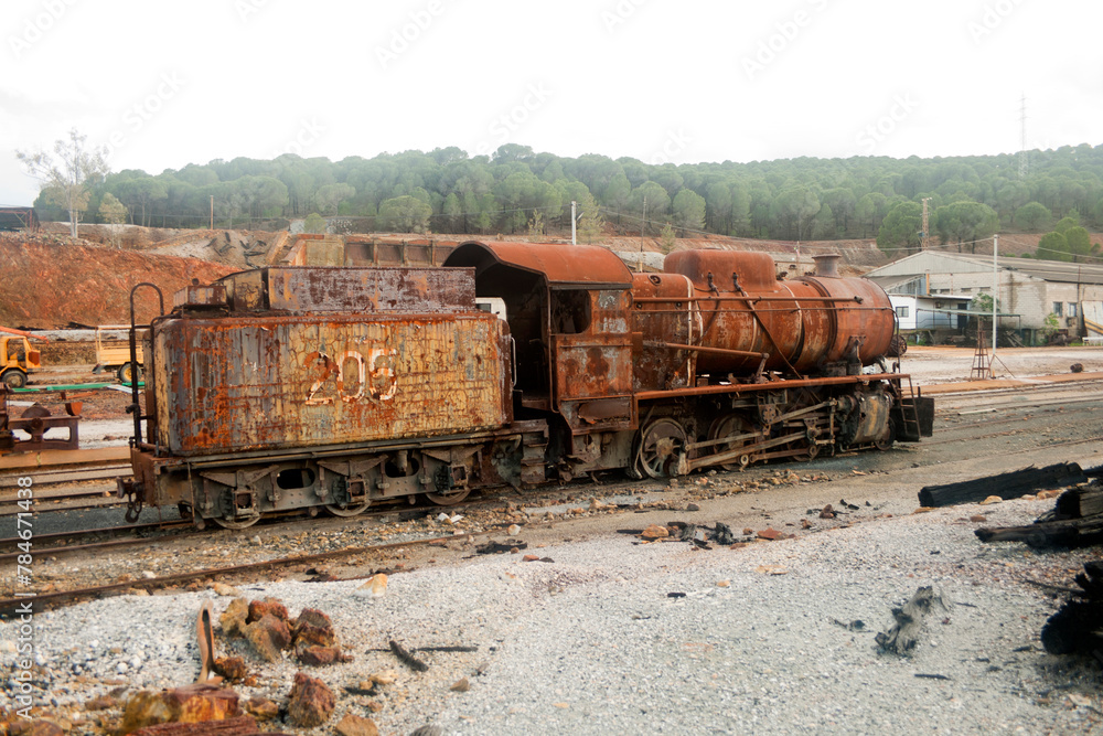 rusty steam locomotive abandoned on a track rusty steam locomotive abandoned on a track