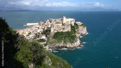 Panoramic view the Angioino Castle in Gaeta, province of Latina, Lazio, central Italy.