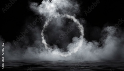 Eerie Atmosphere: Smoke and Fog Overlay on Black Ground - Spooky Horror Background