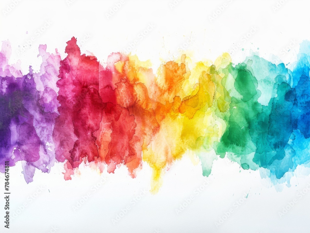 Rainbow watercolor isolated on white background, Gay pride LGBT
