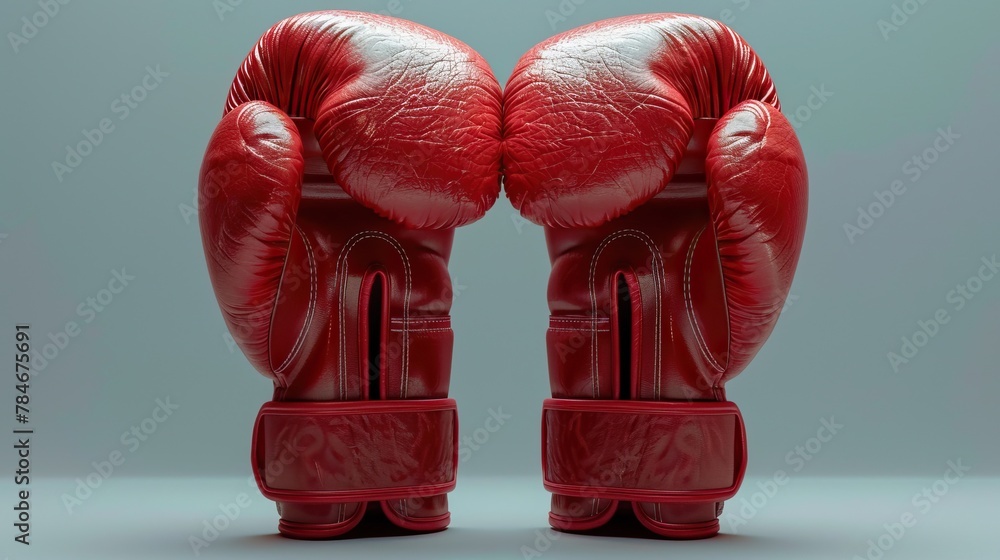 Clean boxing gloves in a vibrant red color exude readiness and power, symbolizing strength and determination in the ring.