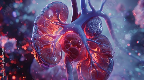 An illustrative depiction showcases diagnostic tests for kidney problems, including blood and urine tests, imaging studies, and kidney biopsy, aiding in the accurate diagnosis of renal conditions. photo