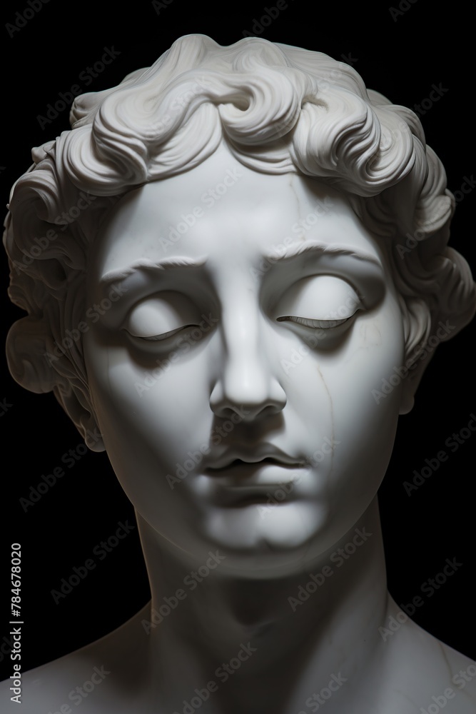 Statue of woman isolated on a black background. Close-up Statue of woman isolated on a black background. Close-up