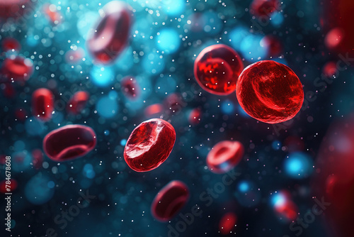 red blood cells flowing through vein © Olga