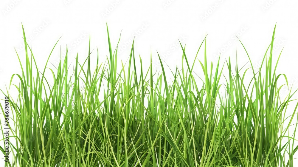 A lush expanse of vibrant green grass stretches out against a clean white background, creating a refreshing and inviting scene. A lush expanse of vibrant green grass stretches out against a clean white background, creating a refreshing and inviting scene.