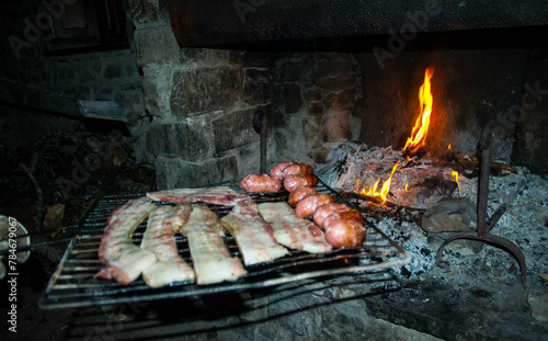 BBQ in Tuscany with pork and Chianina meat
