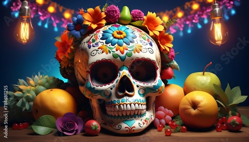 stunning-still-life-photo-render-of-a-Mexican-Skull-Calavera--surrounded-by-poetic-ornamental-elements-such-as-fruits--flowers--garlands-of-lights-and-native-plants--studio-lighting--8k (6).jpg