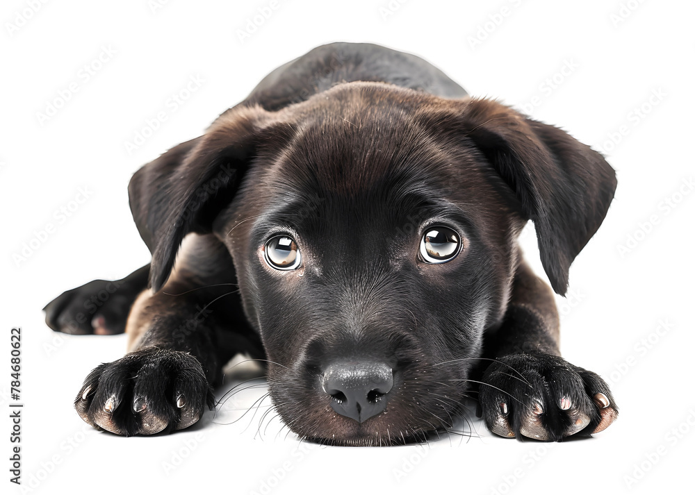 Black labrador puppy dog on white background Black labrador puppy dog on white background