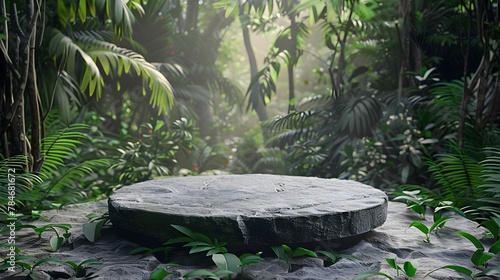 Tropical Elegance: Forest-Inspired Product Display