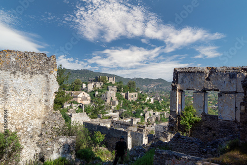 Abandoned Village Kayakoy Ghost Town in Fethiye, Izmir - Turkey photo