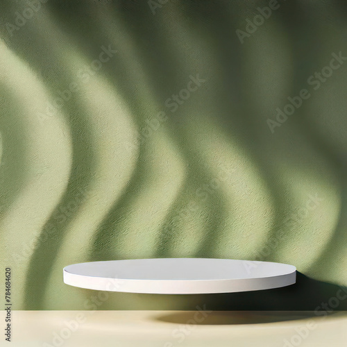 empty white plate on a green background