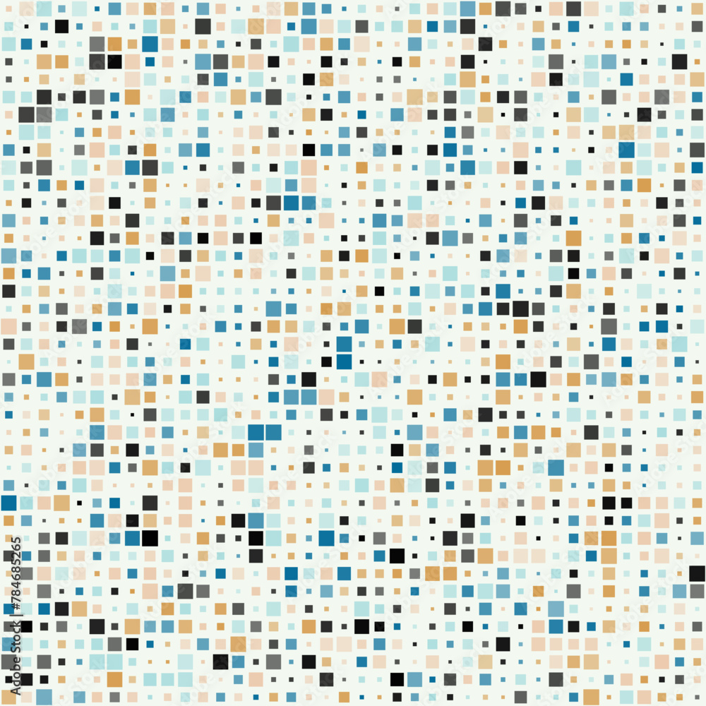 Fototapeta premium Seamless background pattern. Squares in multiple colors. Neutral background with cool and warm accents. Nice vector illustration.